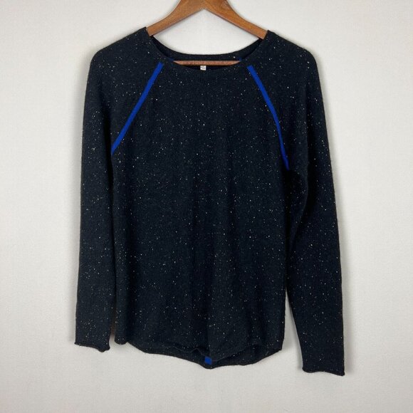 Project Sweater Womens Small 100% Cashmere Black Fleck Knit‎ Long Sleeve Crew S - Picture 3 of 9